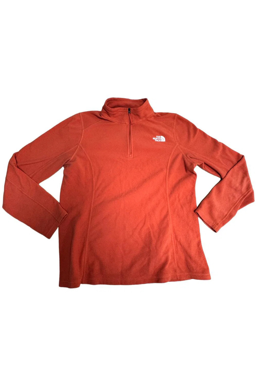 The North Face Women's 100wt Glacier 1/4 Zip Pullover Sweater Coral - Regular